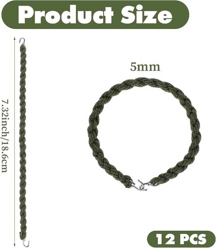 12 Pcs Elastic Boot Straps, Boot Blouses Straps, Elastic Blousing Bands with Metal Hooks, Leg Garters for Army, Navy, Outdoors Sports in Kuwait