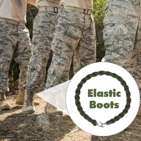12 Pcs Elastic Boot Straps, Boot Blouses Straps, Elastic Blousing Bands with Metal Hooks, Leg Garters for Army, Navy, Outdoors Sports in Kuwait