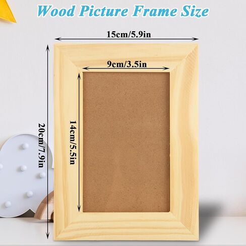 12PCS Wooden Picture Frame for Crafts 4x6 Wooden Frame Unfinished Wood Frames Bulk Solid Wood Picture Frames Wood Frames for Photos Postcard Photo Frames Displays in Saudi Arabia