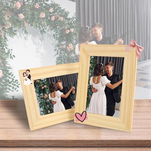 12PCS Wooden Picture Frame for Crafts 4x6 Wooden Frame Unfinished Wood Frames Bulk Solid Wood Picture Frames Wood Frames for Photos Postcard Photo Frames Displays in Saudi Arabia