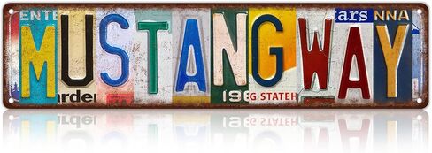 Vintage Mustang Way Street Sign Wall Decor Metal Tin Signs for Bar Home Bedroom Garage in Kuwait