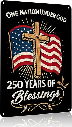 FunnySign Vintage Patriotic Decor USA 250th Anniversary Eagle Design Tin Sign for Home Bedroom Front Door Yard 8 x 12 inches in Saudi Arabia