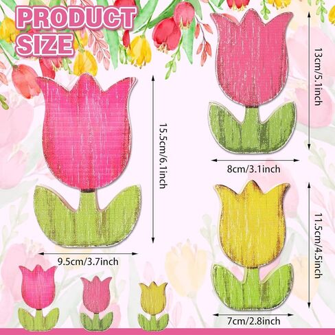 3 حجم الربيع الزنبق الخشب علامات الربيع الجدول الديكور الرجعية الباستيل زهرة الجدول المركزية مزدوجة مطبوعة مزرعة المتعثرة عيد الفصح صينية متدرجة كتلة الأزهار علامات الطاولة لديكور المنزل in Kuwait