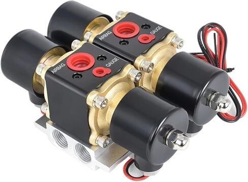 العالمي DC12V 200PSI الهواء الدراجات محطة مزدوجة صمام الملف اللولبي المنوع تعليق السيارات in Kuwait