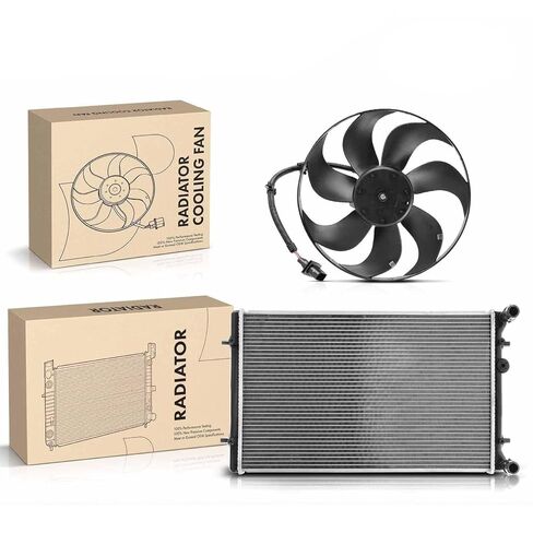 Replacement Parts for Radiator&Cooling Fan Assembly Kit for Volkswagen Golf 2004 L4 2.0L 1J0121253AD Mod-A58PP-30164 in Saudi Arabia