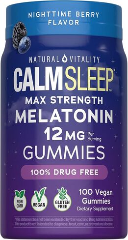 Natural Vitality Calm Sleep, Magnesium Citrate, Sleep Aid Drink Mix, GABA, Sleep Aid, Vegan, Gluten Free & Non-GMO, Mixed Berry Flavored, 16 oz. in Saudi Arabia