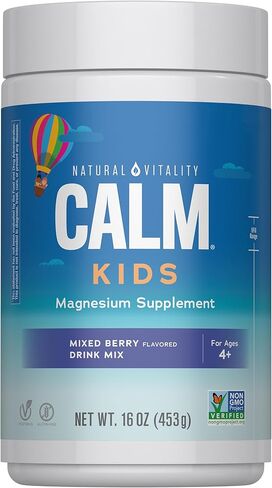 Natural Vitality Calm Sleep, Magnesium Citrate, Sleep Aid Drink Mix, GABA, Sleep Aid, Vegan, Gluten Free & Non-GMO, Mixed Berry Flavored, 16 oz. in Kuwait