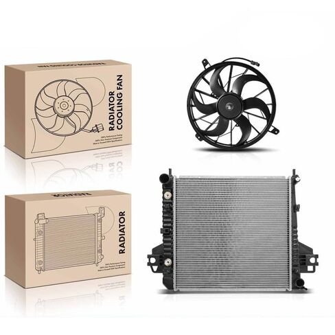Replacement Parts for Radiator &Cooling Fan w/o Shroud Assembly Kit for Jeep Liberty 2002-2003 V6 3.7L Mod-A58PP-40287 in Saudi Arabia