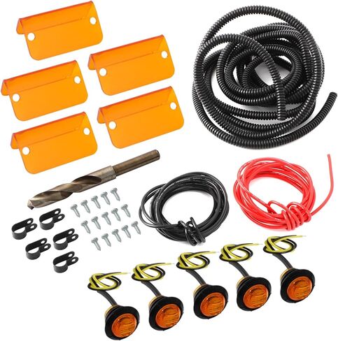 Cab Moon Sun Visor Replacement Light Lenses Lens & Wiring Harness Orange Visor Light Universal for Chevy Chevrolet GMC Ford Dodge Jeep Cummins Powerstroke Duramax for Truck Car Interior, Amber in Saudi Arabia