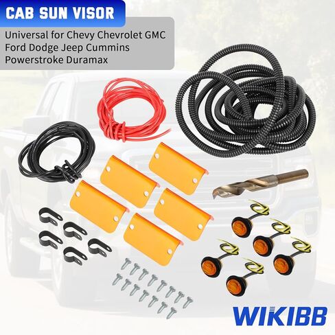 Cab Moon Sun Visor Replacement Light Lenses Lens & Wiring Harness Orange Visor Light Universal for Chevy Chevrolet GMC Ford Dodge Jeep Cummins Powerstroke Duramax for Truck Car Interior, Amber in Saudi Arabia