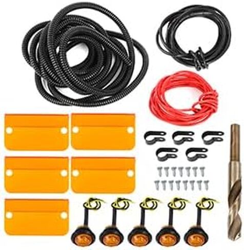 Cab Moon Sun Visor Replacement Light Lenses Lens & Wiring Harness Orange Visor Light Universal for Chevy Chevrolet GMC Ford Dodge Jeep Cummins Powerstroke Duramax for Truck Car Interior, Amber in Saudi Arabia