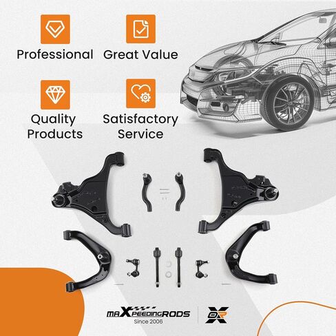 maXpeedingrods 10Pcs Front Upper Lower Control Arms Suspension Kit for Nissan Pathfinder 2005-2012 Nissan Frontier 2005-2018 Nissan Xterra 2005-2015, Sway Bar Links Outer & Inner Tie Rod in Saudi Arabia