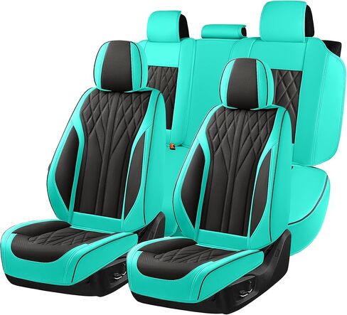 أغطية مقاعد السيارة مجموعة كاملة من أغطية مقاعد السيارة وسادة مقعد السيارة الفاخرة المقاومة للماء أغطية مقاعد السيارات الفاخرة غطاء مقعد السيارة مناسب لمعظم السيارات (وردي فاقع-أسود) in Kuwait