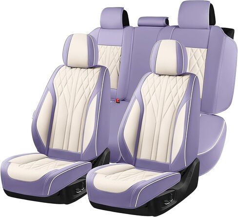 Car Seat Covers Full Set Cover Car Seat Cushion Waterproof Luxury Auto Seat Covers Seat Cover Car Seat Protector Fit for Most Cars (Hot Pink-Black) in Saudi Arabia