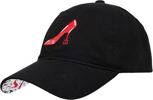 The Devil Wears Prada Baseball Cap, Embroidered Red Stiletto Pitchfork Logo Cap, Adjustable Strapback, Curved Brim Dad Hat, Black in Saudi Arabia