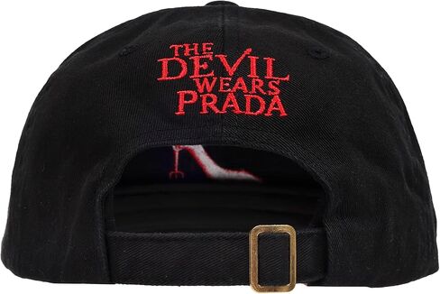 The Devil Wears Prada Baseball Cap, Embroidered Red Stiletto Pitchfork Logo Cap, Adjustable Strapback, Curved Brim Dad Hat, Black in Saudi Arabia