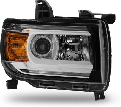 AKKON - Fits 2015-2022 GMC Canyon Projector Chrome Headlight Headlamp Passenger Right Side w/LED DRL Tube Running Light in Saudi Arabia