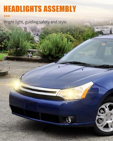 2 قطعة مجموعة المصابيح الأمامية لفورد التركيز 2008-2011 كروم الإسكان واضح عدسة العنبر عاكس استبدال S4Z13008F-يتم تضمين المصابيح in Kuwait