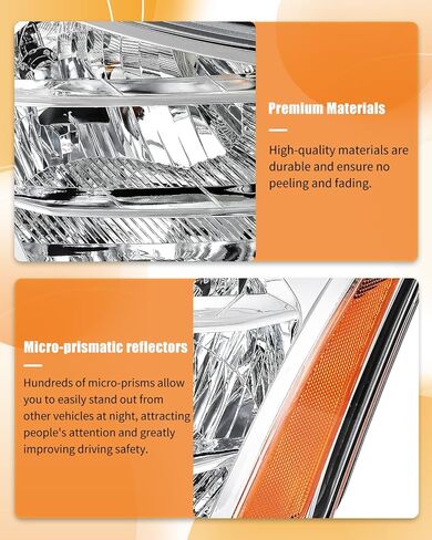 2 قطعة مجموعة المصابيح الأمامية لفورد التركيز 2008-2011 كروم الإسكان واضح عدسة العنبر عاكس استبدال S4Z13008F-يتم تضمين المصابيح in Kuwait