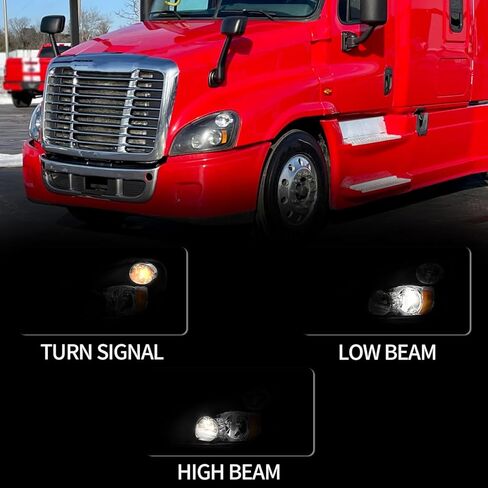 aostirmotor LED Headlights Assembly Compatible with 2008-2017 Freightliner Cascadia, Black Housing Driver side in Kuwait
