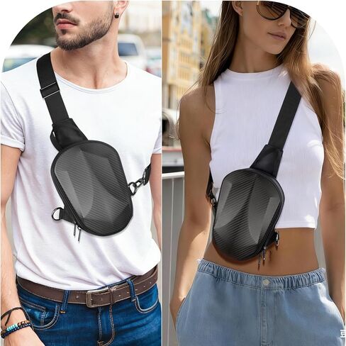 Mini Sling Bag Travel Running Phone Daypack Cross Body Shoulder Bags Carbon Fiber Small Crossbody Bag in Saudi Arabia
