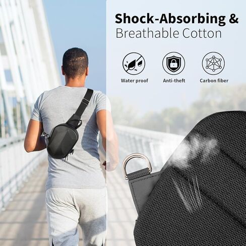 Mini Sling Bag Travel Running Phone Daypack Cross Body Shoulder Bags Carbon Fiber Small Crossbody Bag in Saudi Arabia