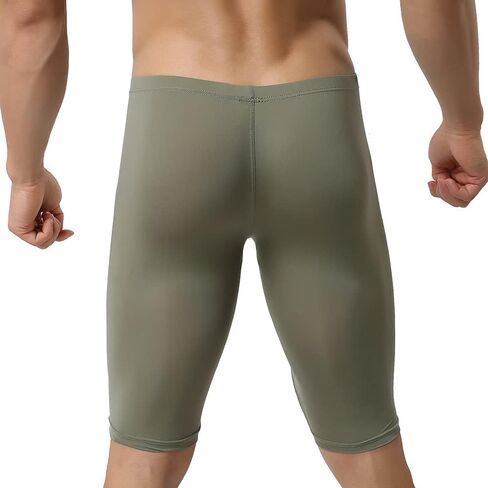 Men Half Tights Leggings Ice Silk Sports Gym Shorts Pants Swimwear in Kuwait