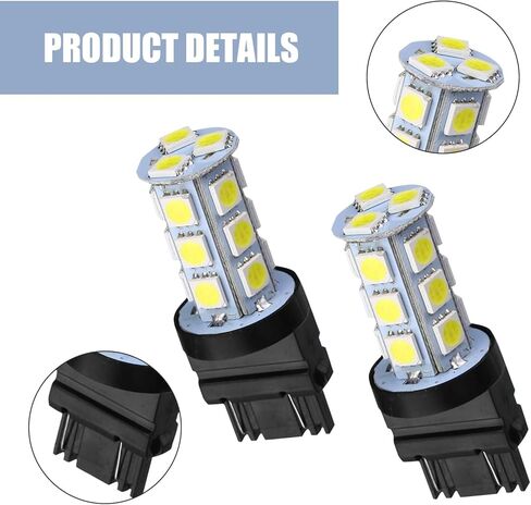 Shakas 10 PCS 3156/3157 LED Tail Lights, 5050-18SMD DC12V 6500K Reversing Lights Turn Signals Brake Lights, 360 Degree Lighting Replacement Parts, Suitable for Most Car Models (White) in Kuwait