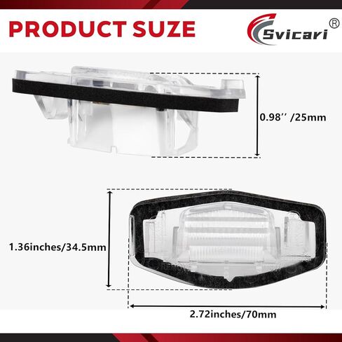 License Plate Light Cover Lampshade Fit for Fit For Honda Accord Civic Odyssey Pilot for Acura RL RDX TSX TL 2PCS in Kuwait