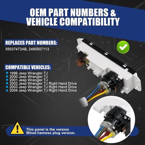 AITKEN استبدال لوحة التحكم في السخان A/C وحدة التحكم وحدة لوحة التبديل المتوافقة مع Jeep TJ Wrangler 1999-2004 استبدال # 2490507113، 55037473AB in Kuwait