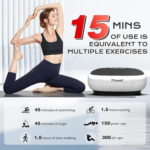 Vibration Plate Exercise Machine, 99 Speed Levels Mini Whole Body Workout Waver Vibration Plate for Lymphatic Drainage with 5 Setting Modes for Shaping, Weight Loss, Toning - Black in Saudi Arabia