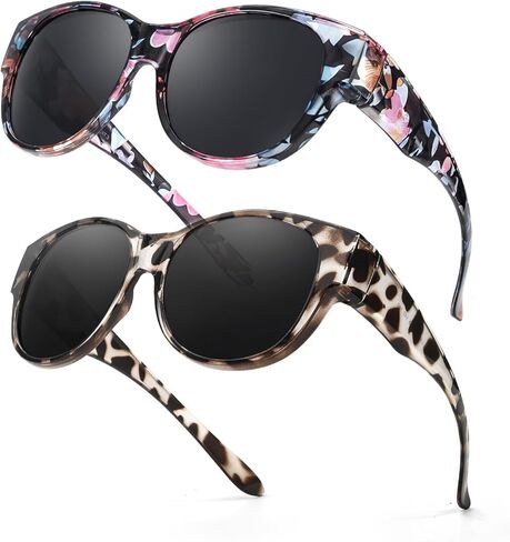 FIMILU 2 حزم من النظارات الشمسية المستقطبة تناسب النظارات للنساء، نظارات شمسية مستديرة حماية من الأشعة فوق البنفسجية 400 للقيادة والخارجية in Kuwait