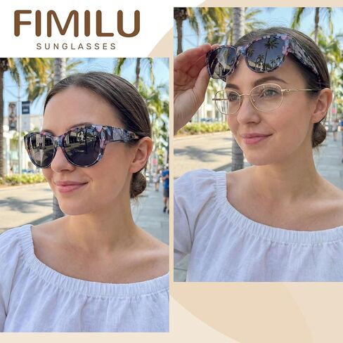 FIMILU 2 حزم من النظارات الشمسية المستقطبة تناسب النظارات للنساء، نظارات شمسية مستديرة حماية من الأشعة فوق البنفسجية 400 للقيادة والخارجية in Kuwait