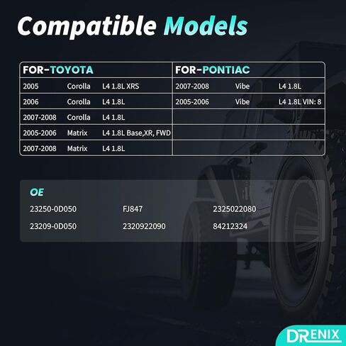 Fuel Injectors 4PCS Fit for-/TOYOTA Corolla 1.8L 2005-2008, /Yaris 1.5L 2006-2018, For-/Pontiac Vibe 1.8L 2005-2008 23250-0D050 23209-0D050 in Kuwait