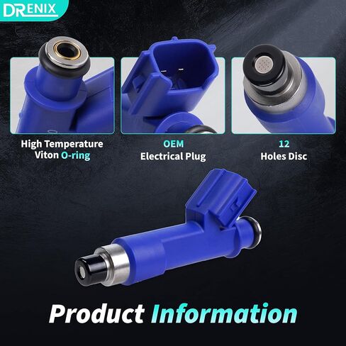 Fuel Injectors 4PCS Fit for-/TOYOTA Corolla 1.8L 2005-2008, /Yaris 1.5L 2006-2018, For-/Pontiac Vibe 1.8L 2005-2008 23250-0D050 23209-0D050 in Kuwait