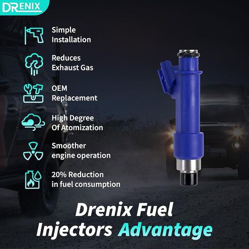 Fuel Injectors 4PCS Fit for-/TOYOTA Corolla 1.8L 2005-2008, /Yaris 1.5L 2006-2018, For-/Pontiac Vibe 1.8L 2005-2008 23250-0D050 23209-0D050 in Kuwait