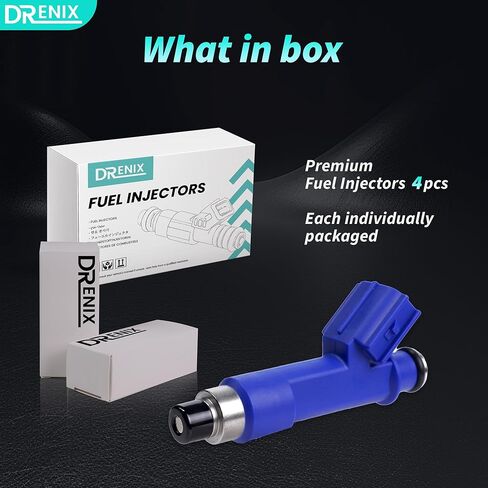 Fuel Injectors 4PCS Fit for-/TOYOTA Corolla 1.8L 2005-2008, /Yaris 1.5L 2006-2018, For-/Pontiac Vibe 1.8L 2005-2008 23250-0D050 23209-0D050 in Kuwait