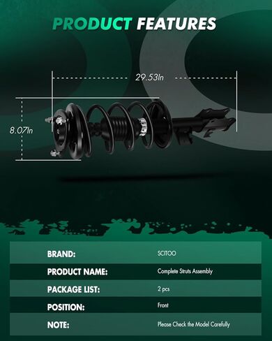 SCITOO Front Pair Strut & Spring Complete Assembly Compatible with 2006-2013 for Suzuki Grand Vitara Complete Struts 172424 172423 in Saudi Arabia