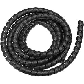 uxcell Flexible Spiral Tube Wrap Cable Management Sleeve 14mm X 17mm Computer Wire Manage Cord 3.0 Meters Length Black