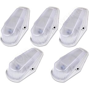 5 x Cab Marker Light,Clear Cover with Base Cab Roof Running Lights Top Clearance Running Lamps Assembly Replacement fit for 1980-1997 For Ford For F- 150 For F- 250 For F- 351 F Super Duty