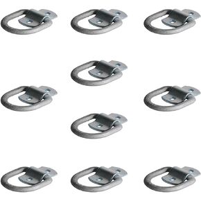 DC Cargo Galvanized Steel D-Ring Tie-Down Anchors 1/2" (4 Pack) 12,000 lbs Heavy Duty Trailer Tie Downs, Bolt-on D Rings Heavy Duty Hooks, Trailer Accessories Secure Cargo in Trucks, Vans, Trailers