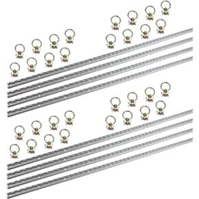 Mytee Products Heavy Duty Aluminum 4 Feet L-Track Black Powder Coated (2) and Stud with Black Powder Coated Ring (8) Tie Down System for Enclosed Trailers and Cargo Vans