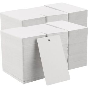 3000 PCS 1.77 x 2.95 Inches White Merchandise Tag, Blank Paper Gift Tags, Hanging Garment Shipping Tags with Hole for Crafting