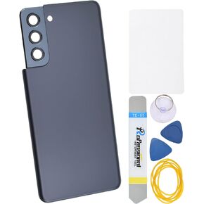 Phantom Gray Plastic Back Panel Cover Replacement for Samsung Galaxy S21 with Rear Camera's Frame Rear Camera's Glass Cover Pre-Install Adhesive and Installation Instruction Tool Kit
