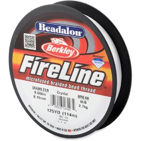 Beadalon FireLine Beading Thread by Berkley, 0.008", Break Strength 10 lb, Smoke, 50 yd