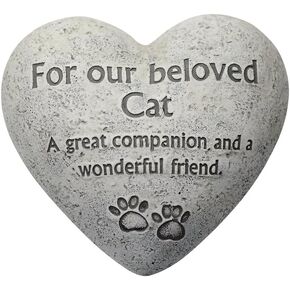 Comfy Hour Loving Memory Collection 6" Paw Print Remembrance Stepping Stone Plaque (for Our Beloved Cat A Great Companion and a Wonderful Friend), Polyresin