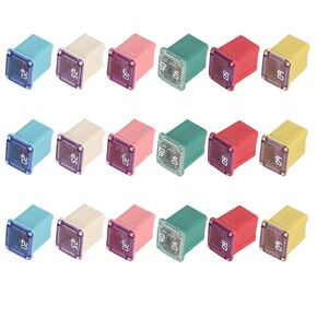 Jcase FMX Fuses Assortment 18 Flosser Low Profile Fuse Female Maxi Fuse Mini Automotive Box Shaped Fuses Kit 20 25 30 40 50 60 Amp
