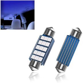 4 PCS 578 LED Extremely Bright Bulbs, 1.59" 6500K 2835 Chipsets 400LM Double-pointed Light Roof Reading Light for LED Interior Dome Map Door Lights 211-2 212-2 569 6411 6451 42mm (Blue)