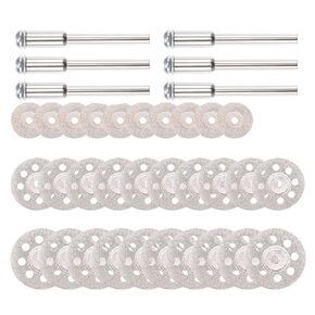 30 Pieces Mini Diamond Cutting Wheels Diamond Cutting Discs for Jade Glass Cutting ，6pcs Mandrels Shaft in Kuwait