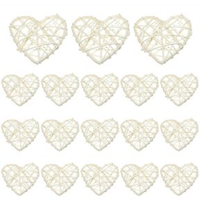 18PCS Pink 6CM Decorative Balls Vase Filler Wicker Rattan Balls Valentines Day Rattan Balls Natural Wicker Heart Shaped Balls or Wedding DIY Craft Home Decor Vase Fillers